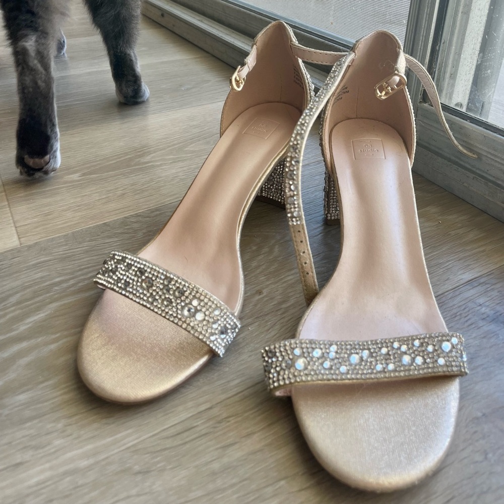 Elegant Gold Beaded Women's Sandals by David’s Bridal
